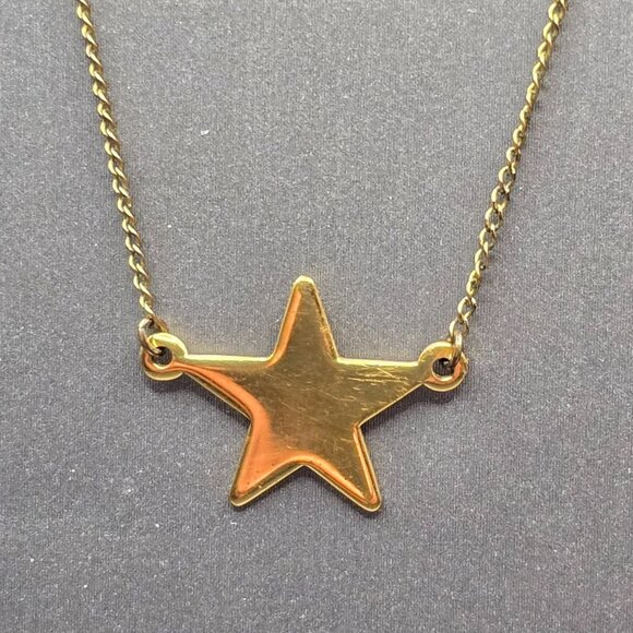 Carla Jewelry - VTG Carla 14K Gold Filled Star Pendant Choker Necklace 15" Minimalist Celestial